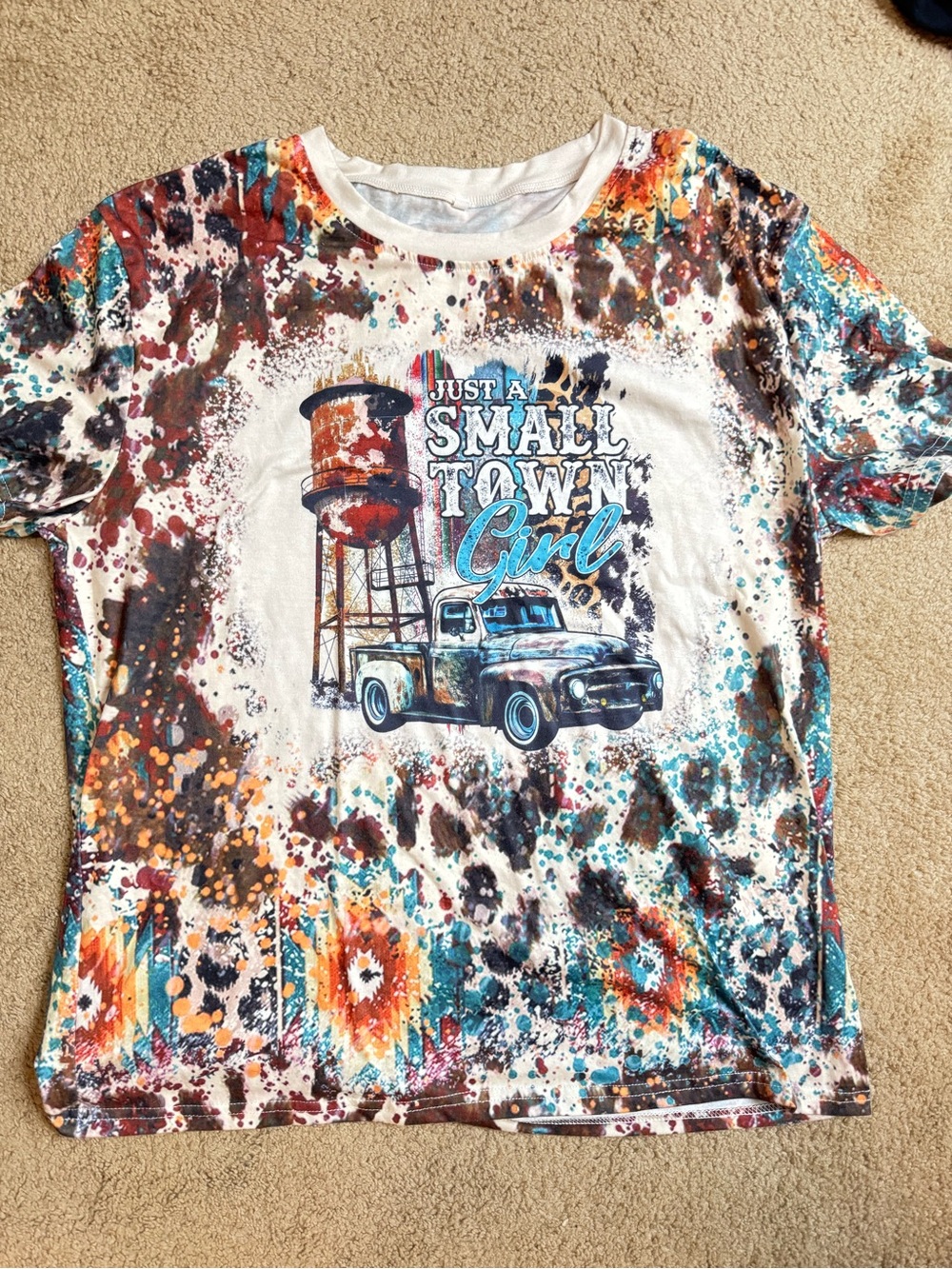 Just a Small Town Girl Graphic Tee - Multicolor
